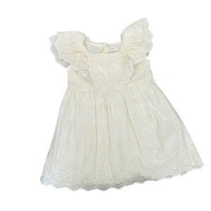 Zara off white eyelet dress